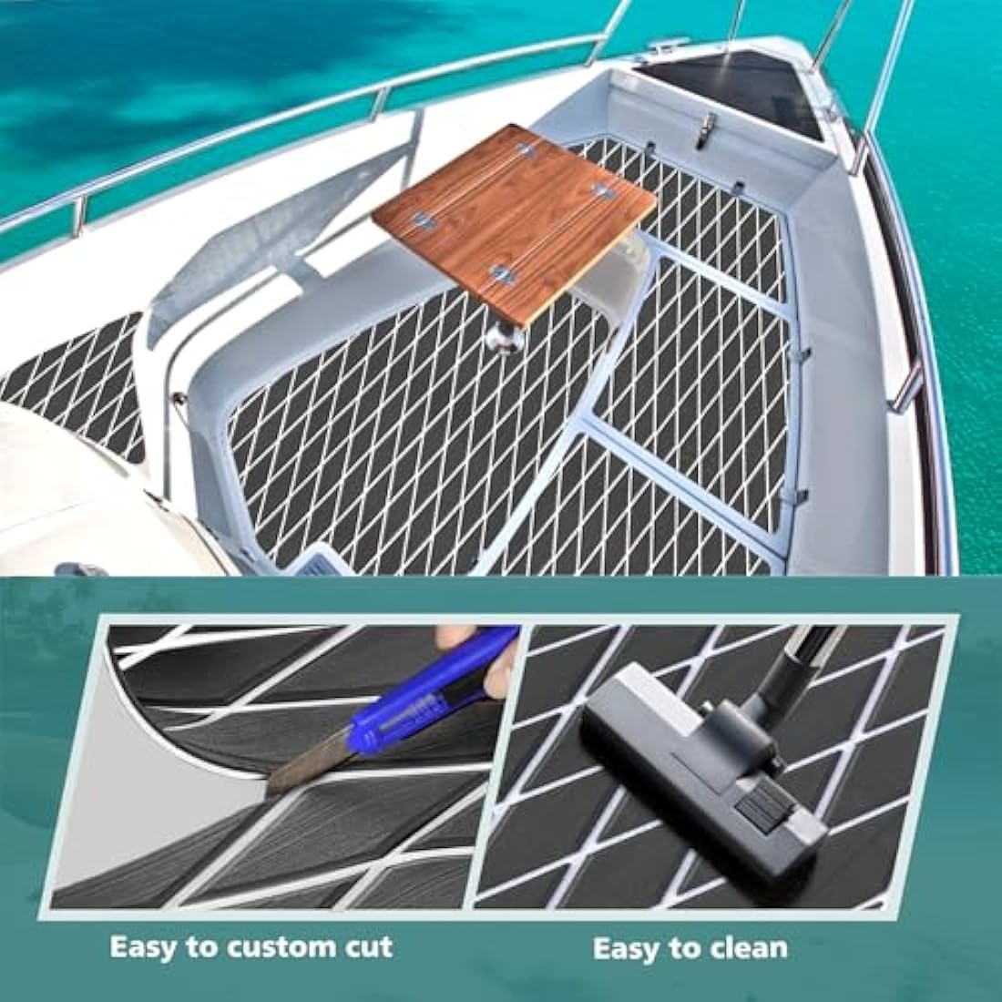 KXKZREN EVA Foam Boat Flooring – 6mm Diamond Non-Slip Marine Decking Sheet