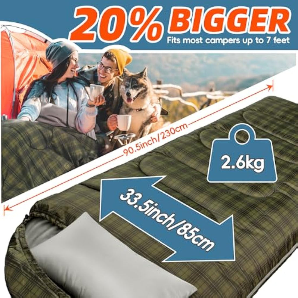 MEREZA XL Sleeping Bag | Big and Tall Cold Weather Camping Gear