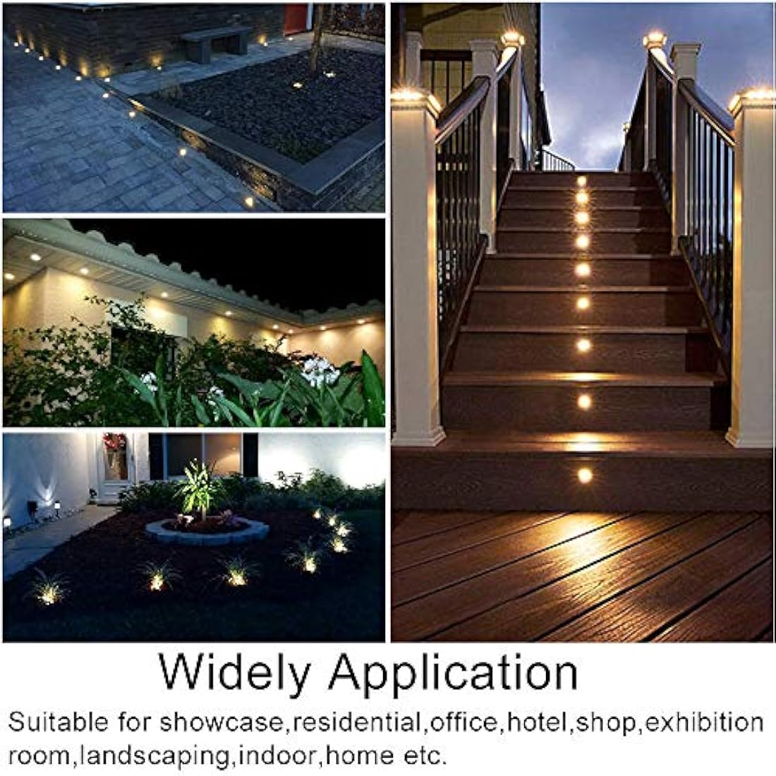 GEYUEYA Warm White LED Deck Lights – IP67 Waterproof Plinth Lighting (20 Pack)