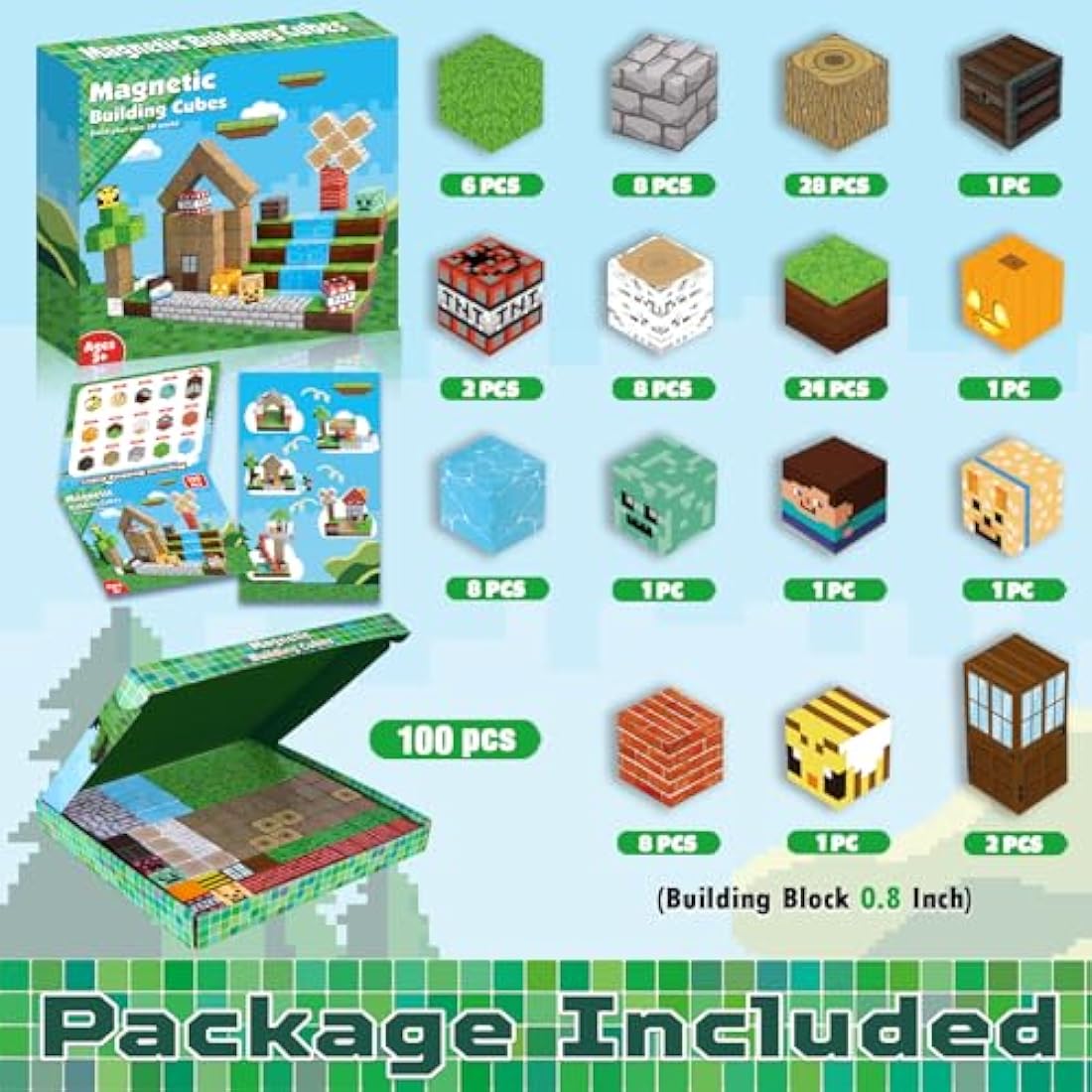100PCS Magnetic Building Blocks – STEM Montessori Sensory Toys