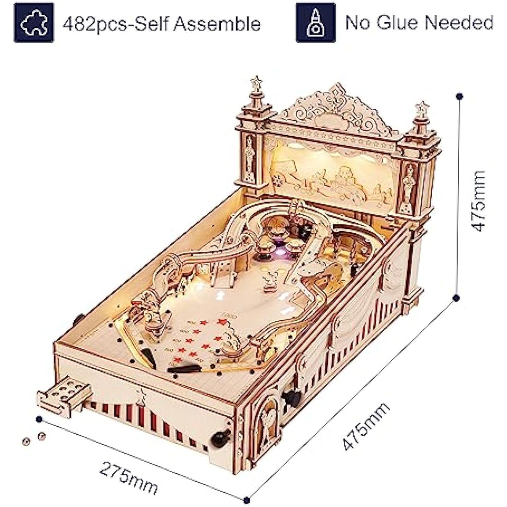 3D Pinball Machine - Mechanical Wooden Model Building Kit