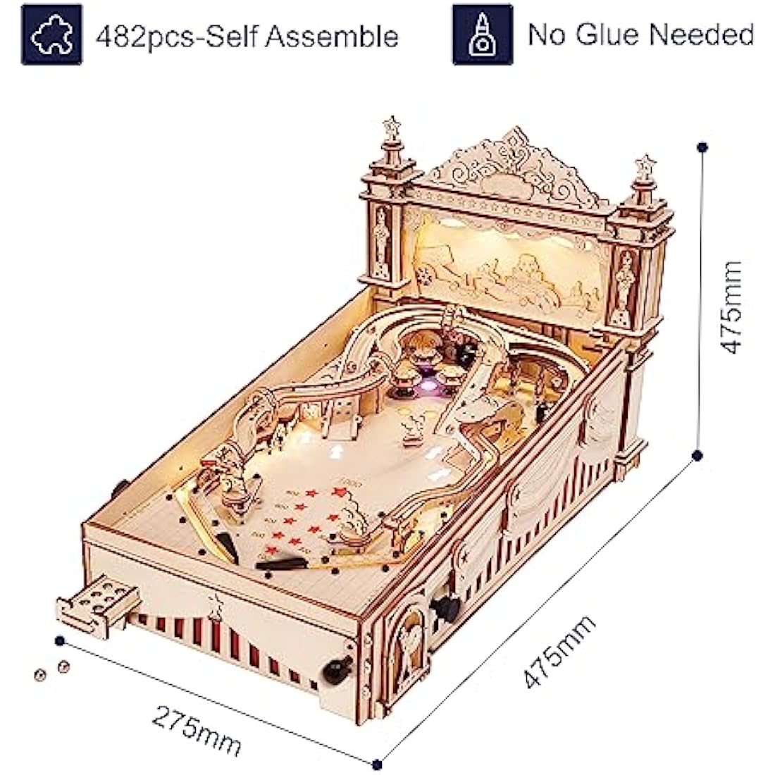 3D Pinball Machine - Mechanical Wooden Model Building Kit