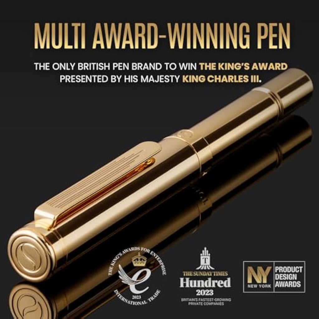 Scriveiner Gold Rollerball Pen – Luxury Pocket EDC Pen with Schmidt Refill
