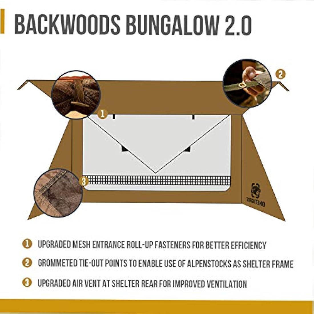 OneTigris Backwoods Bungalow 2.0 Bushcraft Shelter | 2 Person Tent