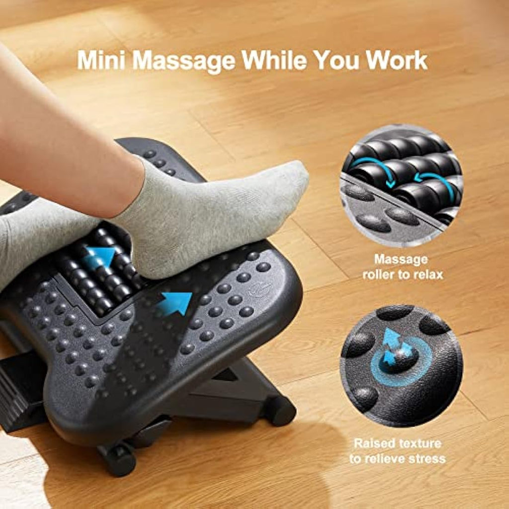 HUANUO Ergonomic Foot Rest – Adjustable Height & Massage Under Desk Stool
