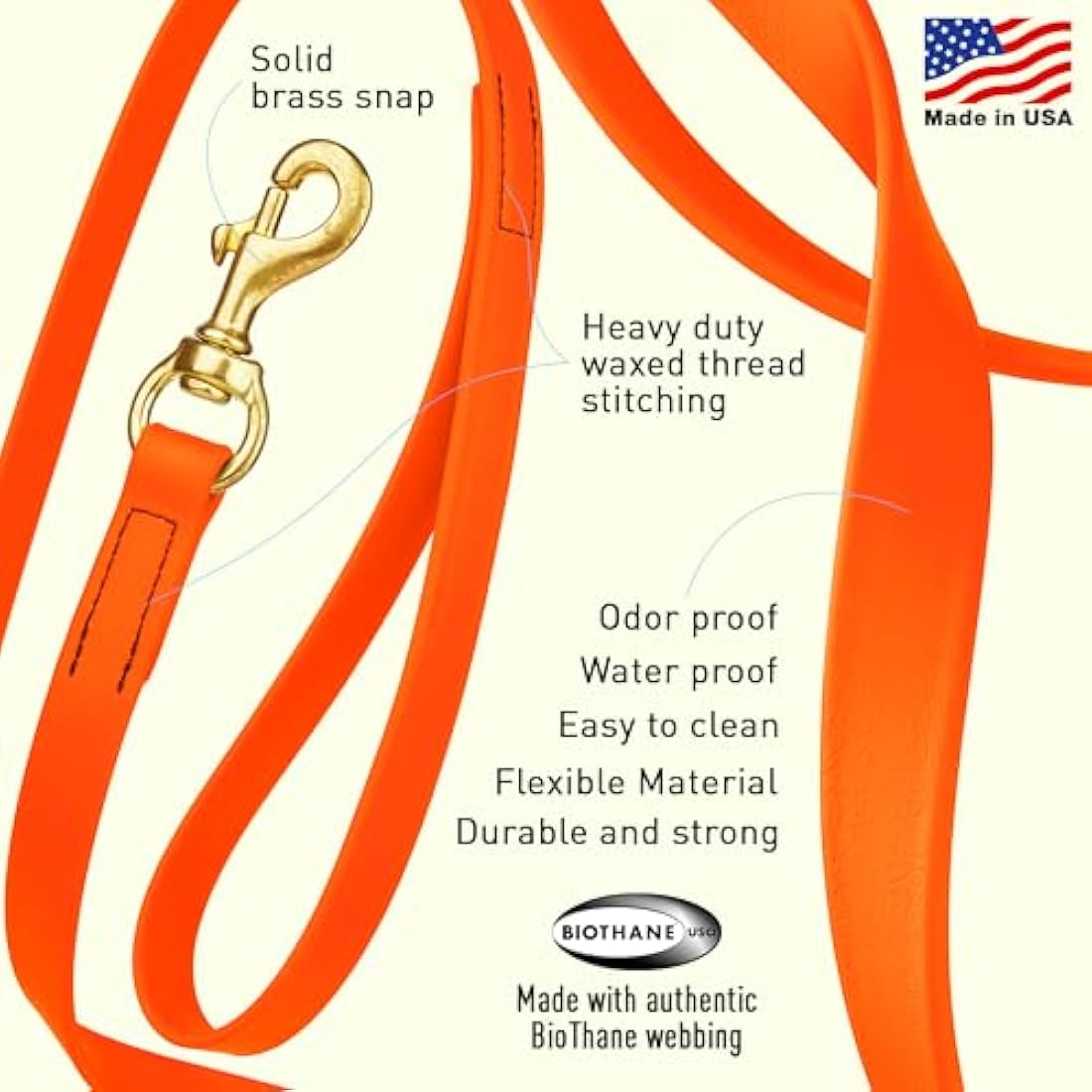 Viper Biothane Waterproof Dog Tracking Lead – Durable Long Line Leash
