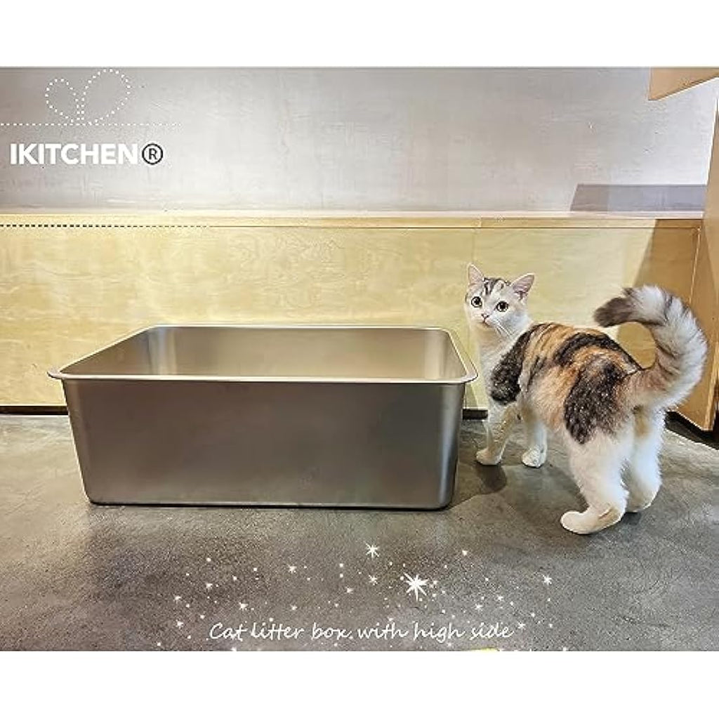 Stainless Steel Cat Litter Box – Extra Large High Sided Metal