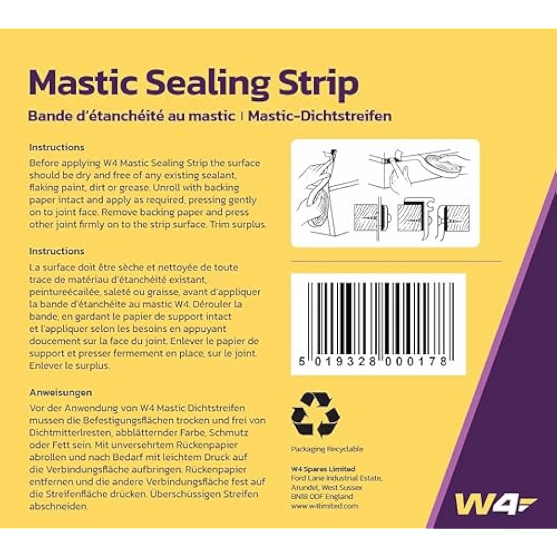 W4 Mastic Sealing Strip – 32mm Grey Weatherproof Caravan Sealant