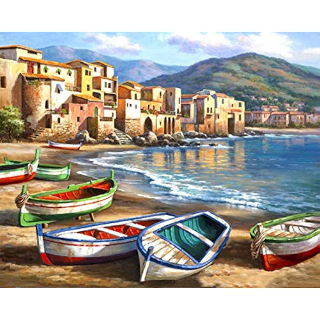 Jolof Store Paint by Numbers Kit for Adults & Kids - Boat DIY Canvas 16x20