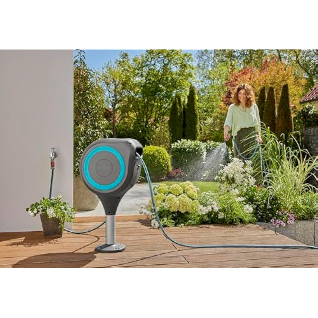 Gardena RollUp M Patio Hose Box – 20m Automatic Retractable Garden Hose