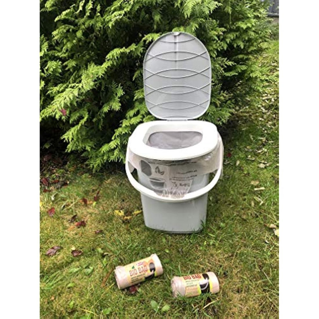 BranQ Mobile Camping Toilet 22L with 40 Organic Bags – Light Grey