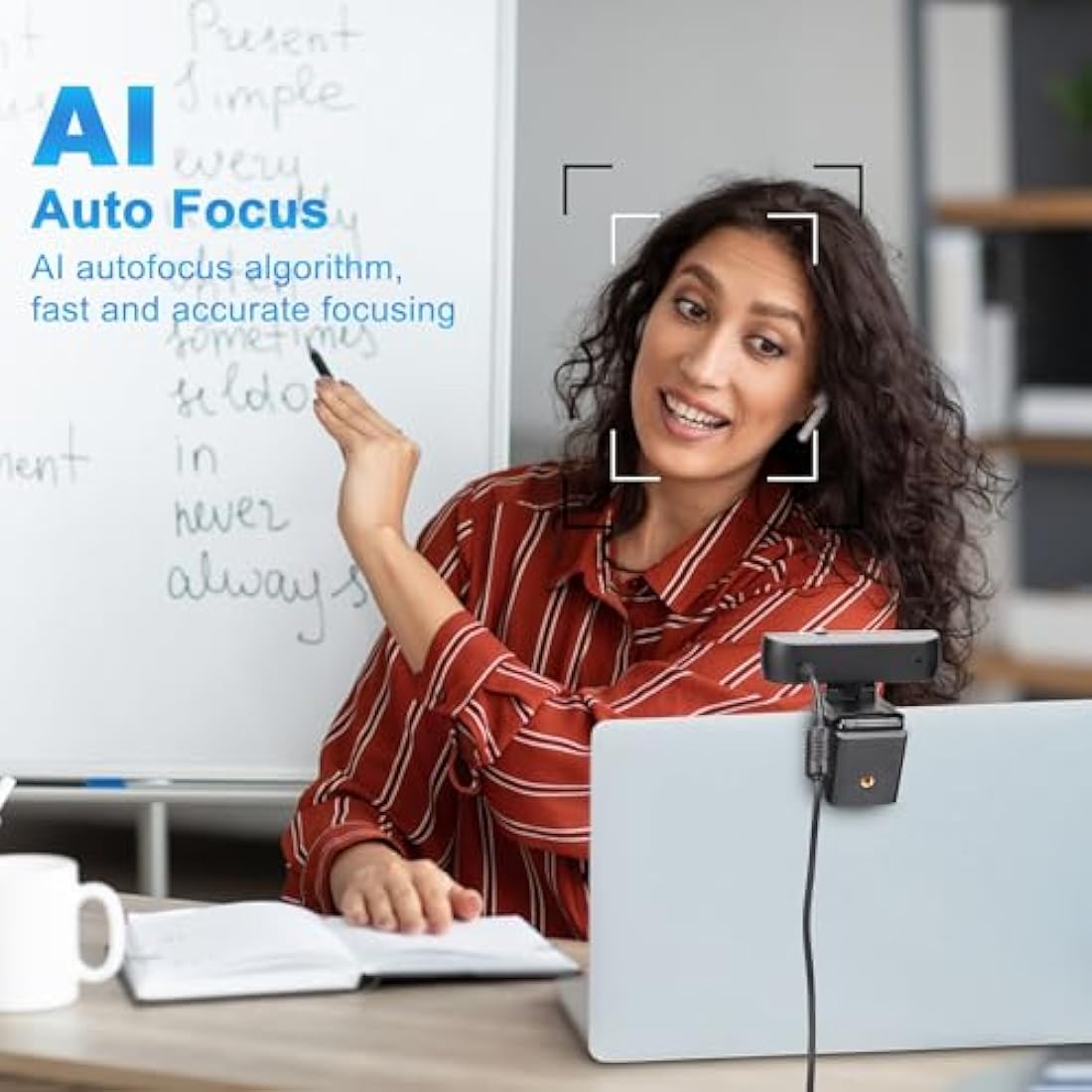 WINSAFE 4K UHD Webcam | AI Auto Focus & Dual Noise-Canceling Mics