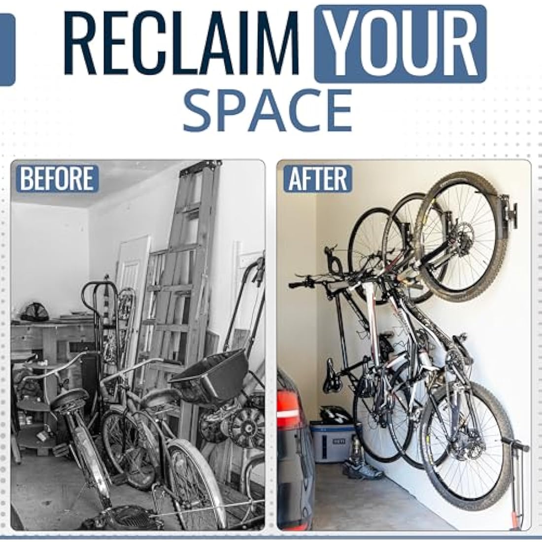 StoreYourBoard 4-Bike Swivel Rack – Wall Mount Garage Storage