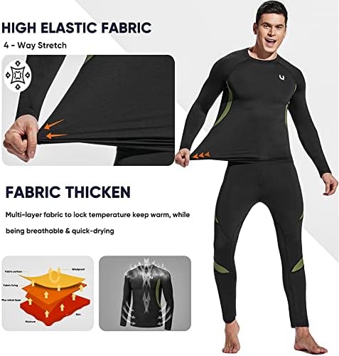 UNIQUEBELLA Men's Thermal Underwear Set | Fleece Lined Base Layer
