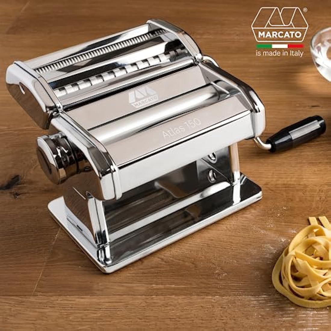 Marcato Atlas 150 Pasta Machine – Chromed Steel Roller, Made in Italy