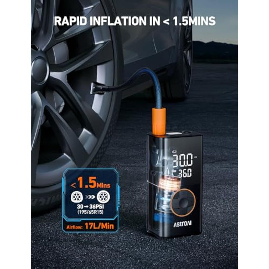 AstroAI Portable Car Tyre Inflator | 150 PSI Rechargeable Electric Pump
