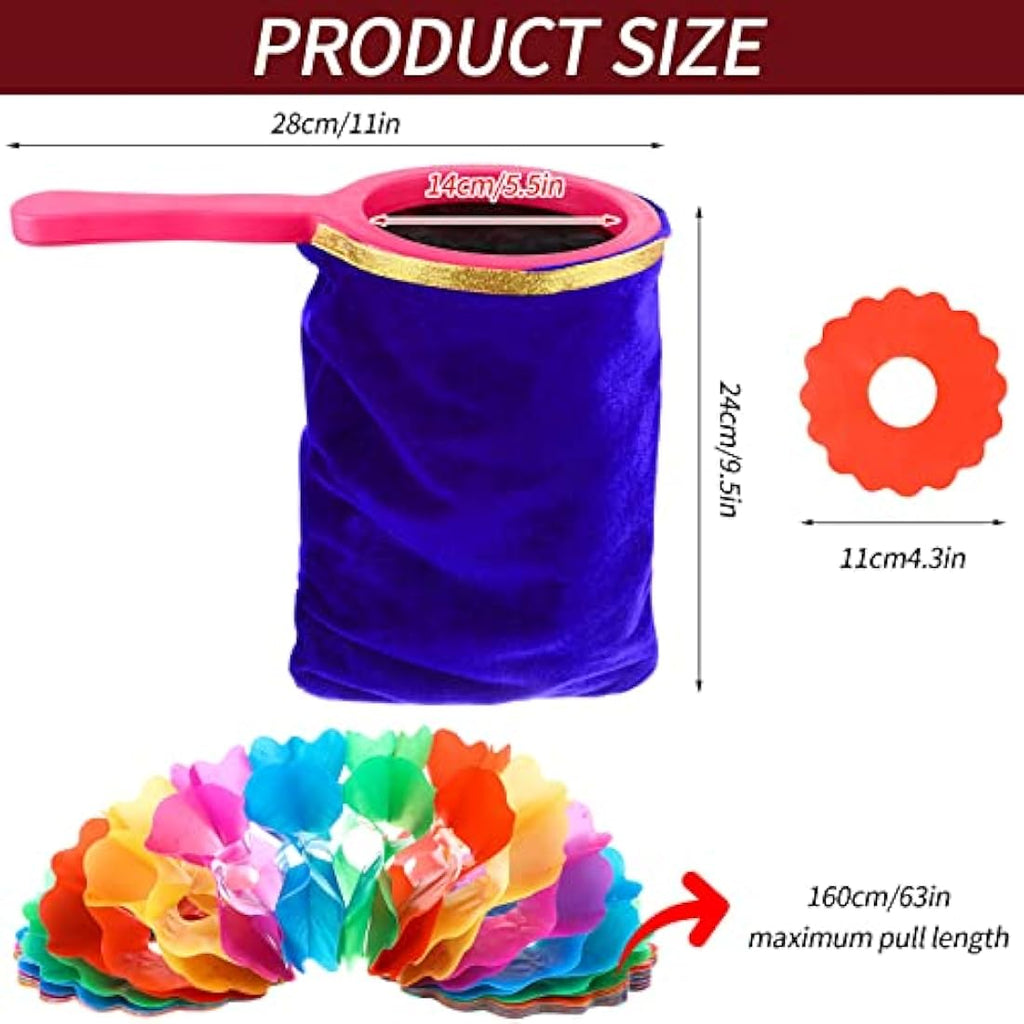 Magic Change Bag with Flower | 3-Compartment Stage Prop, Blue