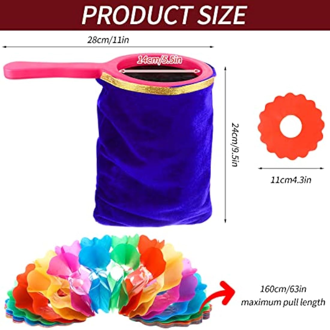 Magic Change Bag with Flower | 3-Compartment Stage Prop, Blue