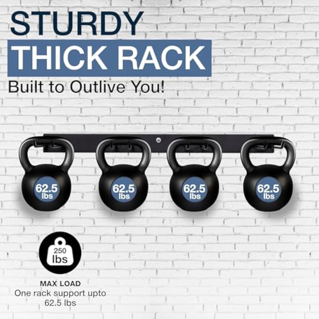 StoreYourBoard Heavy-Duty Steel Wall-Mounted Tool Rack with 4 Hooks