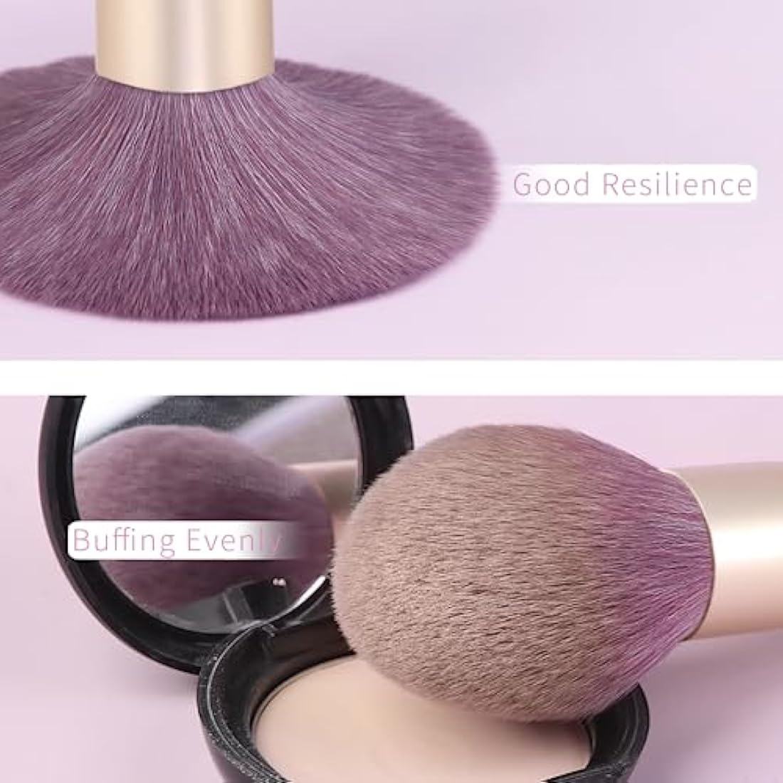 ENZO KEN Purple Vegan Makeup Brush Set with Case – 100% Natural Fiber