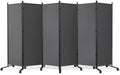 6 Panel Room Divider 183CM Folding Privacy Screens with Lockable Wheels - image 1