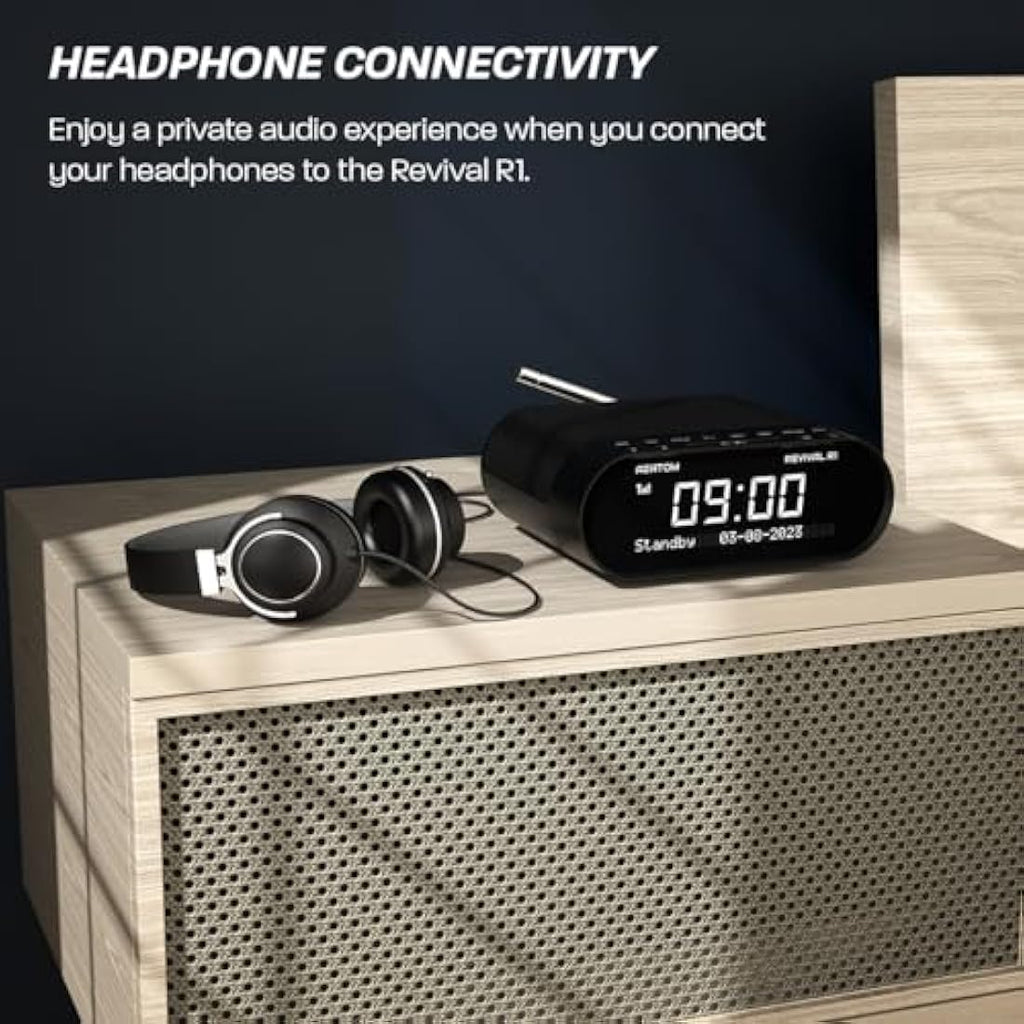 Azatom Revival R1 DAB/DAB+ Bedside Radio with Bluetooth & USB Charging