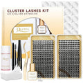 QUEWEL DIY Lash Extensions Kit - 480 Cluster Lashes with Glue & Applicator