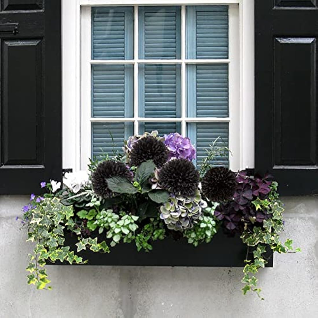 Black Artificial Chrysanthemum Silk Flowers – 6 Pcs