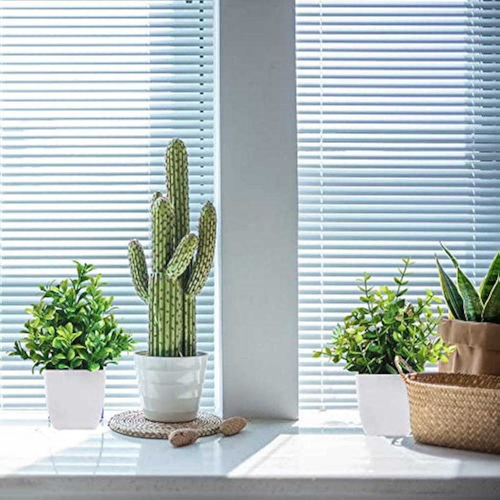 Jolof Store 4-Pack Mini Artificial Potted Plants - Small Faux Greenery