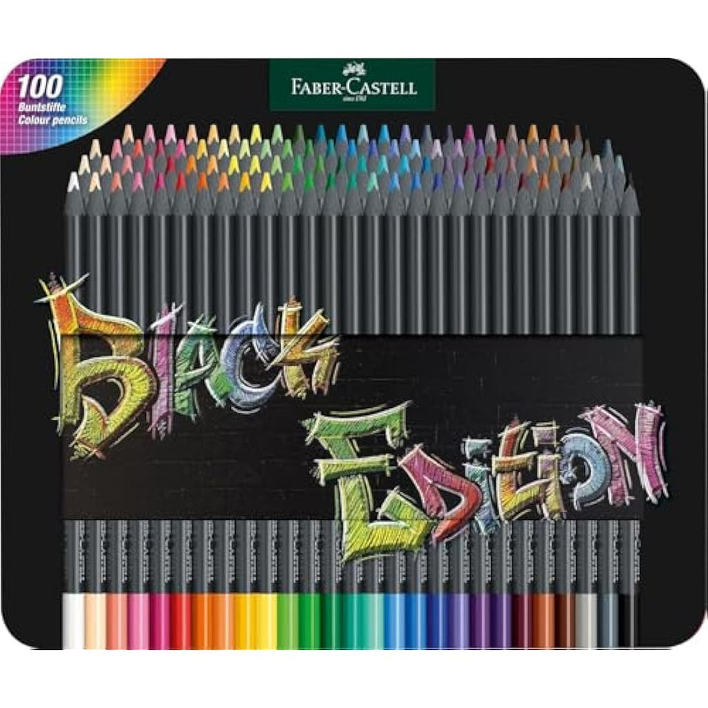 Faber-Castell Black Edition Colour Pencils – Tin of 100 Artist Set