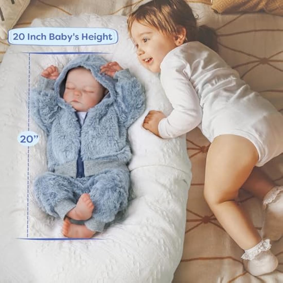 JIZHI 17 Inch Reborn Boy Doll – Lifelike Vinyl Newborn Baby Toy