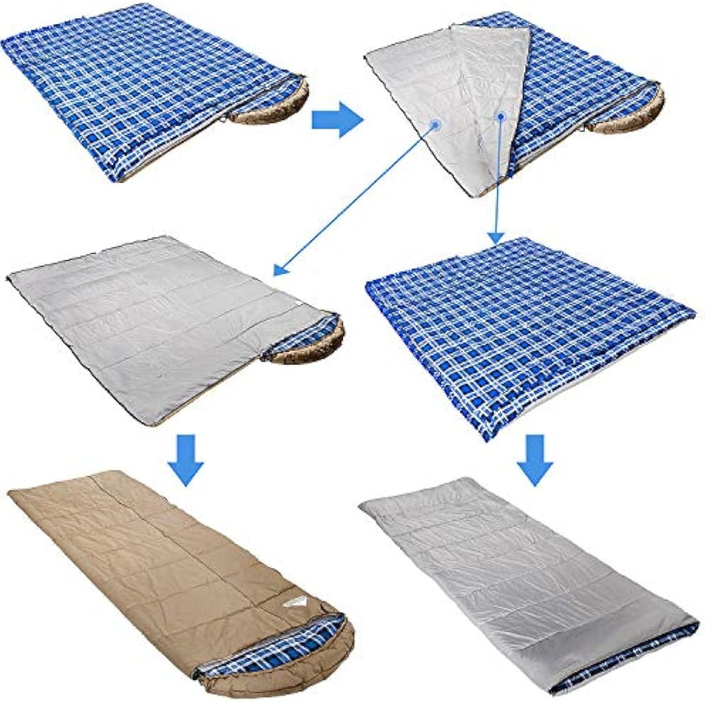 MCOTA Canvas Winter Sleeping Bag | 0 Degree Flannel Lined Big and Tall