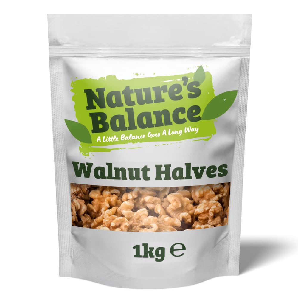 Nature's Balance Raw Walnut Halves – 1kg Bulk Healthy Baking Snacks