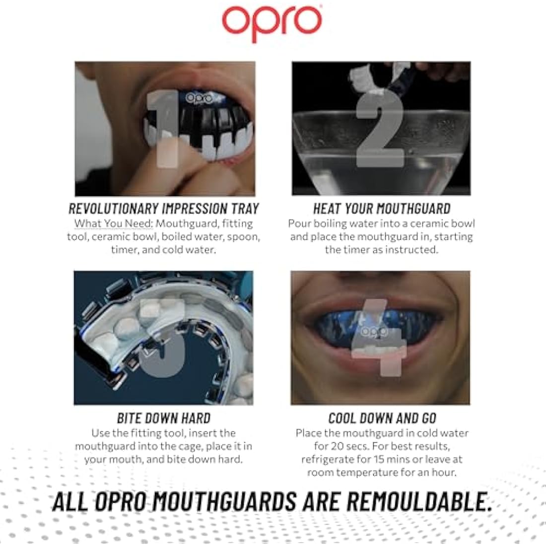 OPRO Instant Custom-Fit Mouthguard – Professional Sports Gum Shield