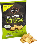 Jacob's Sour Cream & Chive Cracker Crisps – 150g Savory Snacks (Pack of 6)