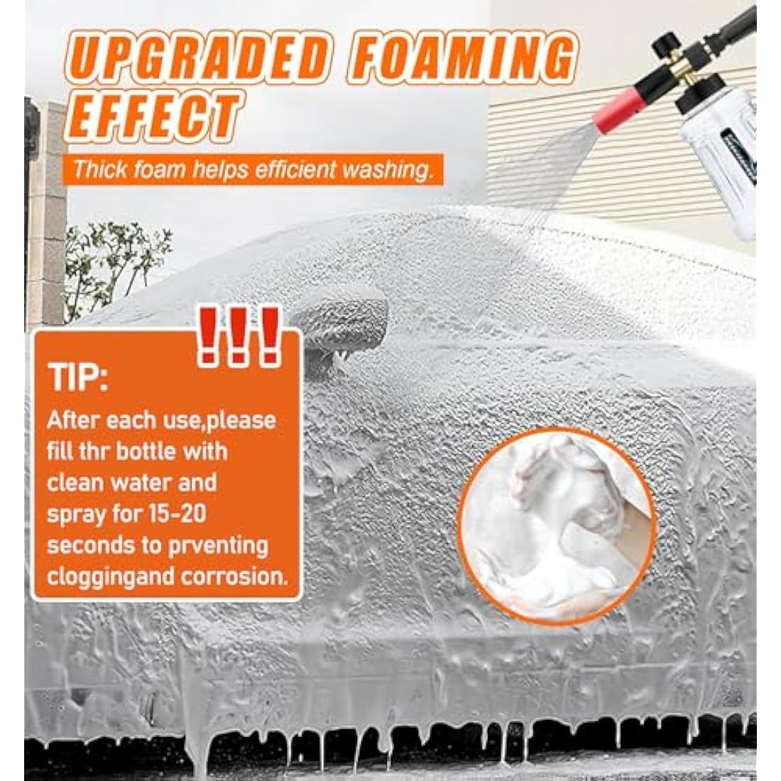 DANCINGBOAR Snow Foam Cannon for Karcher K2-K7 Pressure Washer, 1L