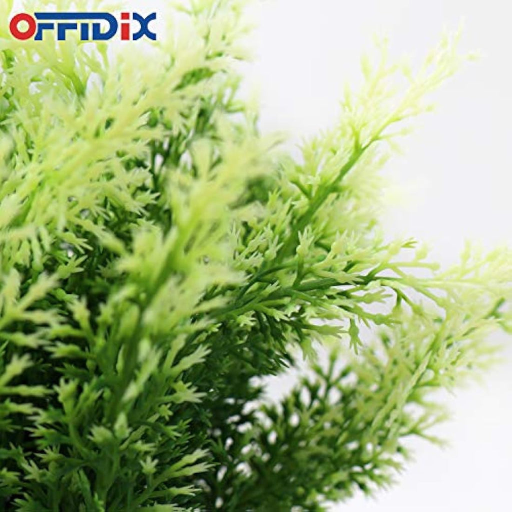 OFFIDIX Artificial Green Plant with Square Vase – Faux Potted Decor