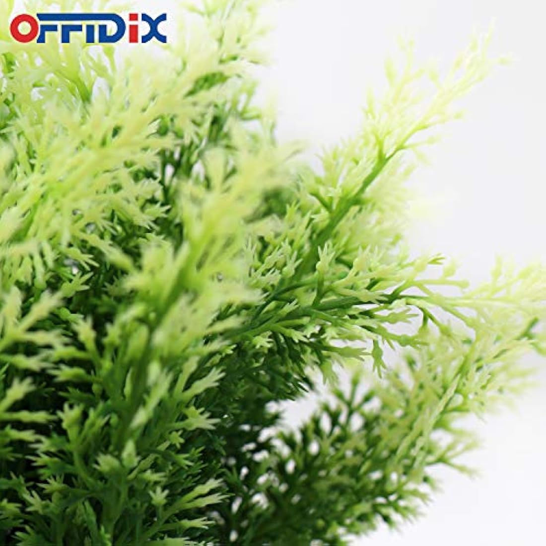 OFFIDIX Artificial Green Plant with Square Vase – Faux Potted Decor