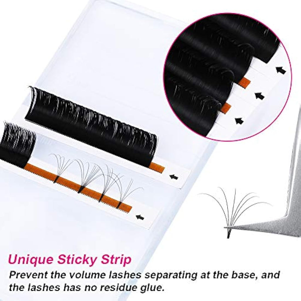Fadlash Easy Fan Lashes | D Curl 0.07mm Mixed Tray Russian Extensions