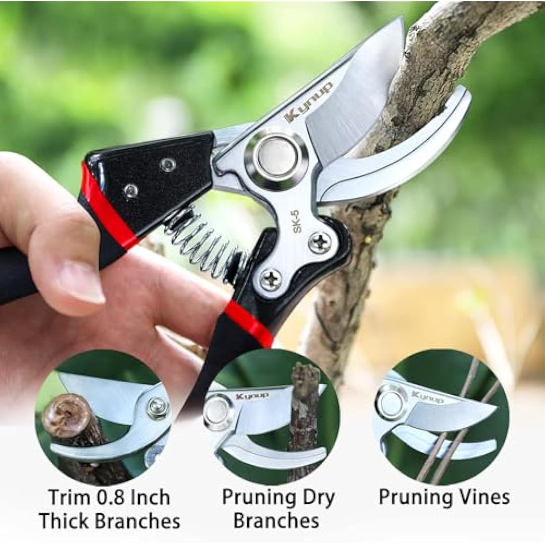 Kynup Gardening Pruning Shears – SK-5 Steel Ergonomic Secateurs