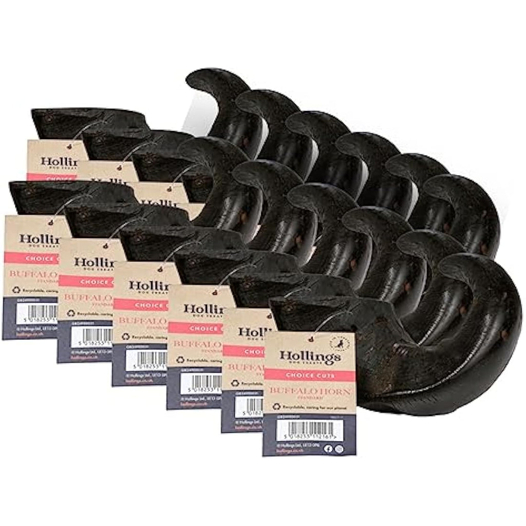 Hollings Buffalo Horn Natural Grain Free Dog Chew Treats (12 Pack)