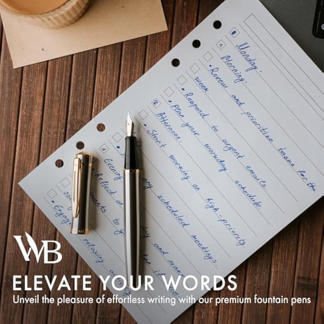 Wordsworth & Black Fountain Pen Set – 18K Gilded Extra Fine Nib, Gold