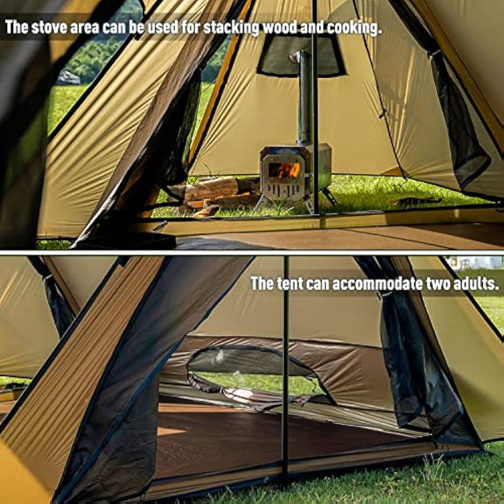 POMOLY STOVEHUT 70 3.0 Hot Tent – 1-2 Person Waterproof Bushcraft Shelter