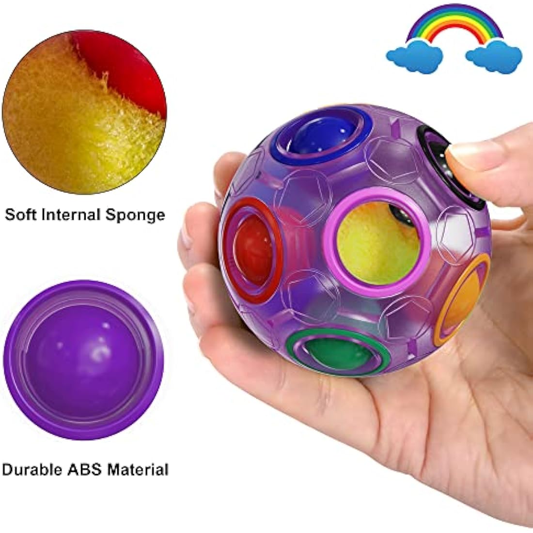 ROXENDA Magic Rainbow Puzzle Ball 2-Pack | Fidget Brain Teaser Toy
