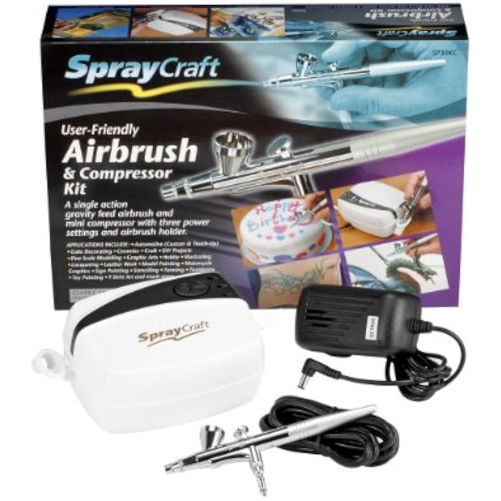 Spraycraft SP30KC Airbrush & Compressor Kit – Gravity Feed Set