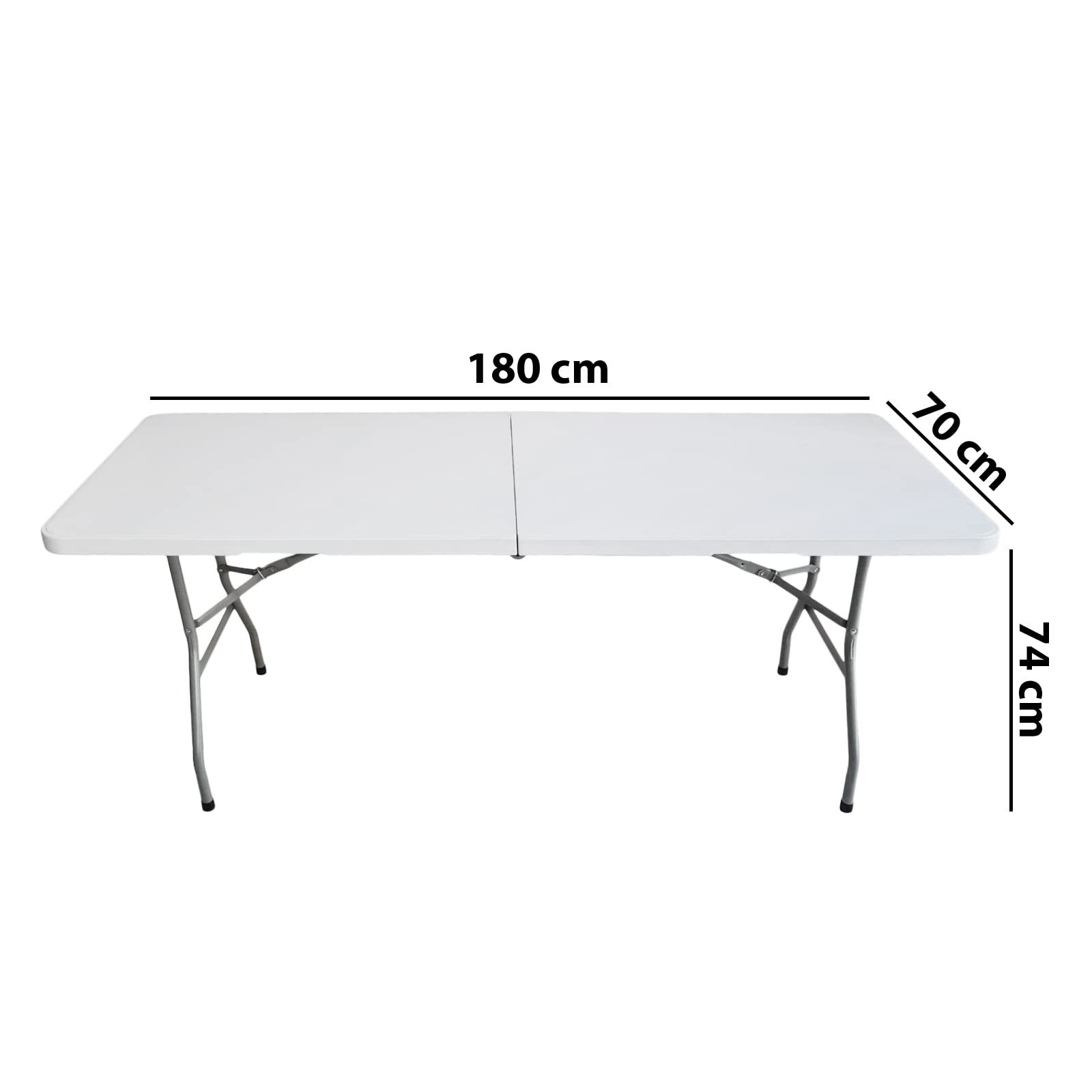 6ft Heavy Duty Folding Table – Portable White Trestle Table
