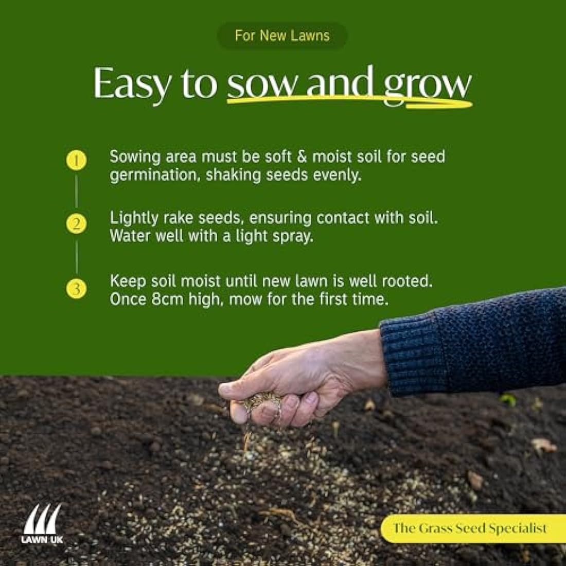 Lawn UK NV Front Lawn Grass Seed – 500g Ornamental & Shade Tolerant