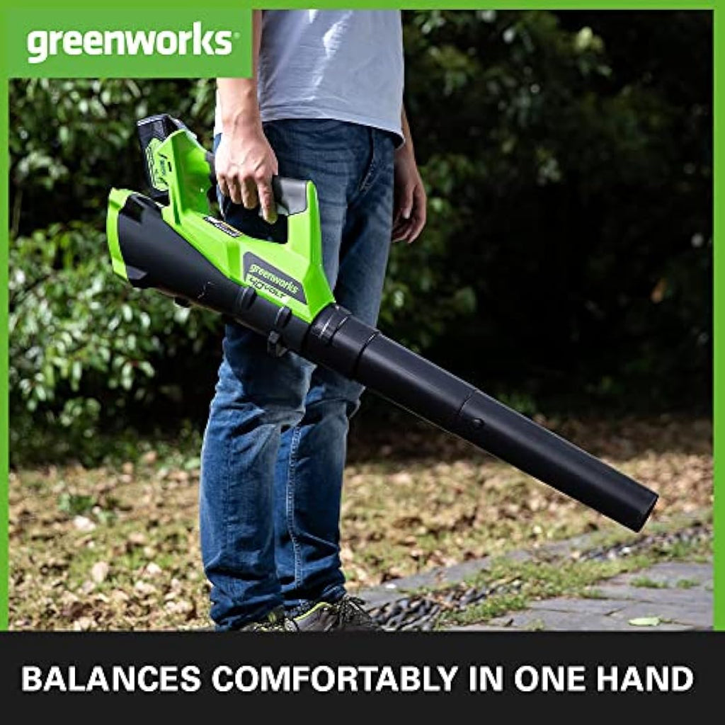 Greenworks 40V Cordless Leaf Blower – Lightweight Axial Fan with Battery
