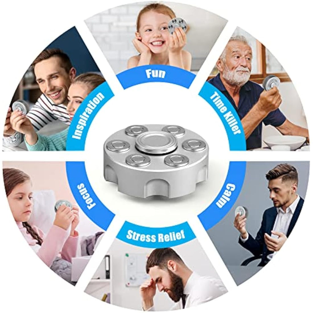 Metal Fidget Spinner – Silver Alloy Stress Relief Toy