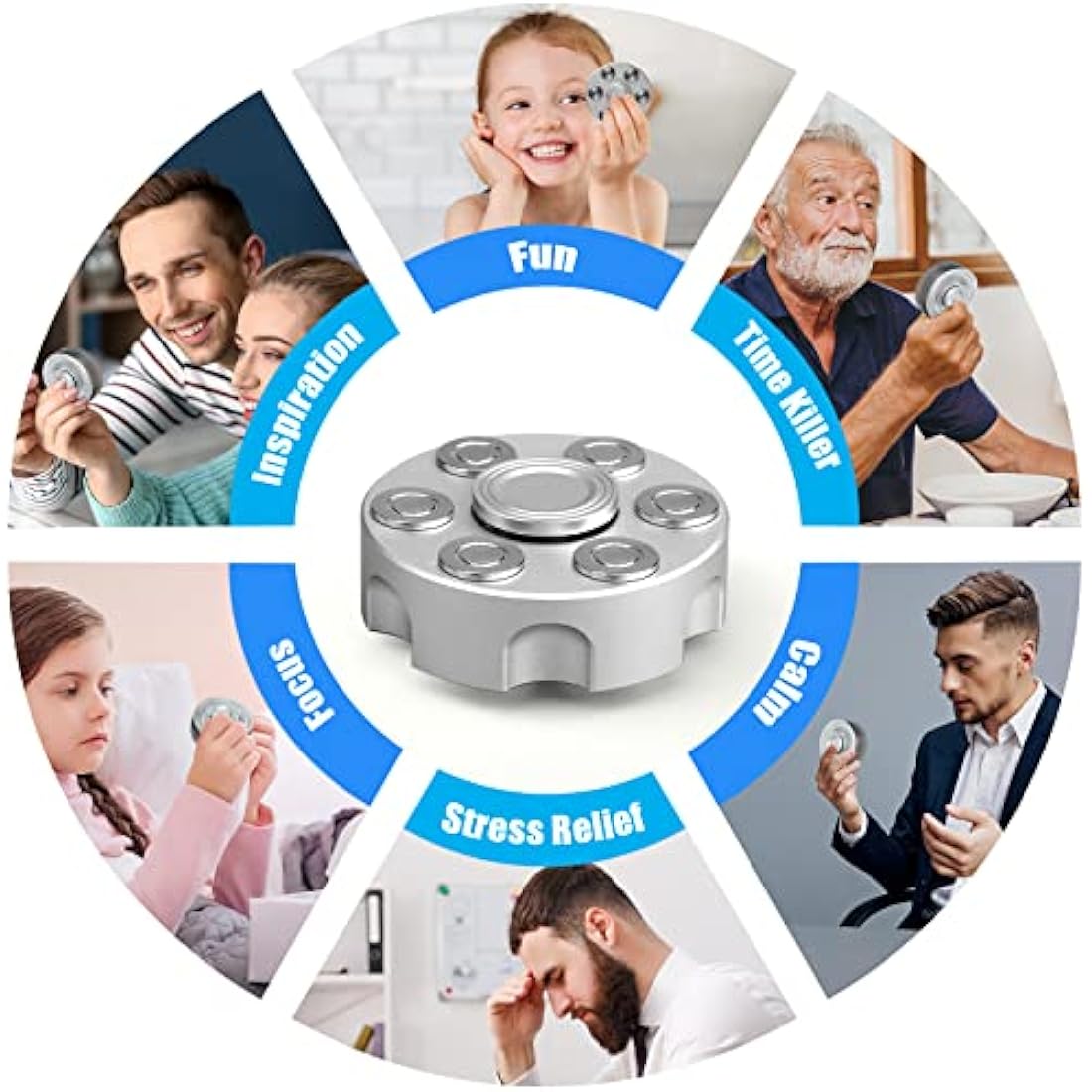 Metal Fidget Spinner – Silver Alloy Stress Relief Toy